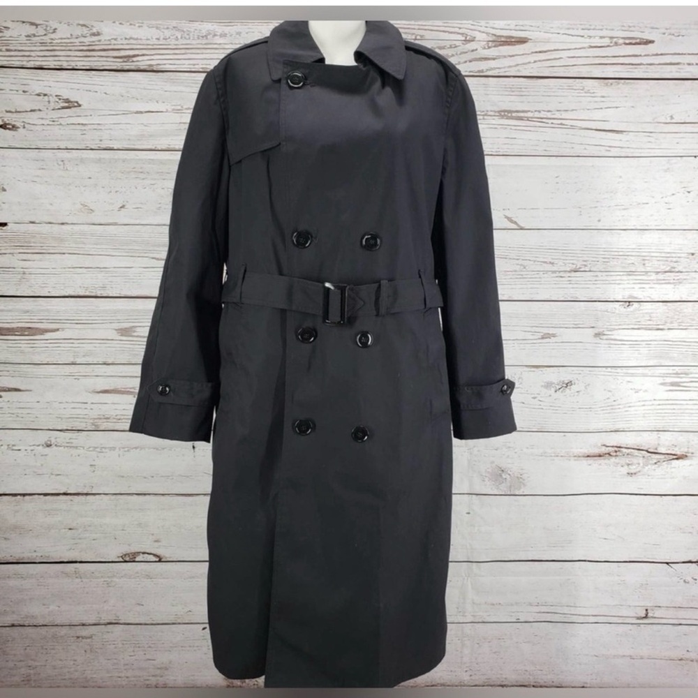 Garrison Collection All Weather Army Coat 38S DLA Military Trench Black - Picture 3 of 11